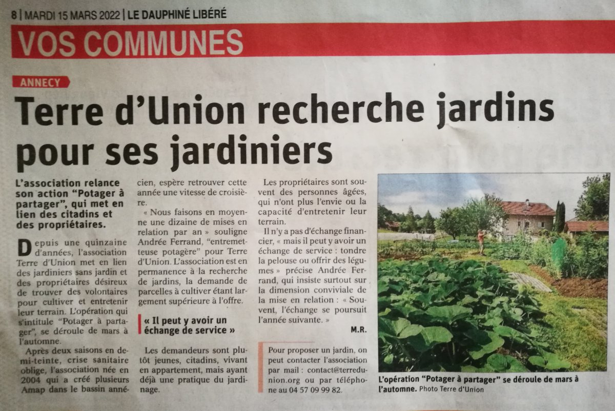 Article Dauphiné Libéré 2022